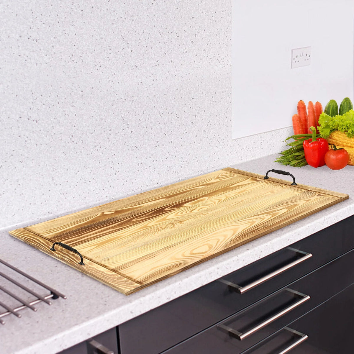 Pine Wood Noodle Board Stove Cover W96284