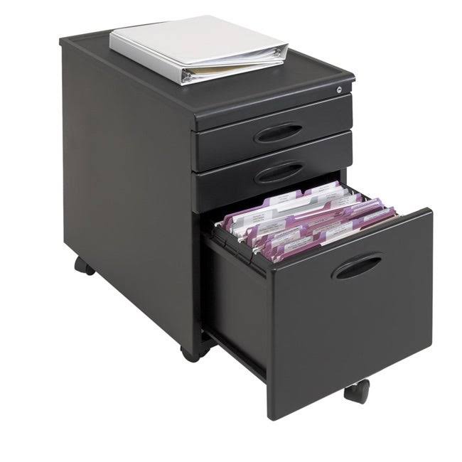 Silver Metal Mobile File Cabinet with Wheel Casters K742958