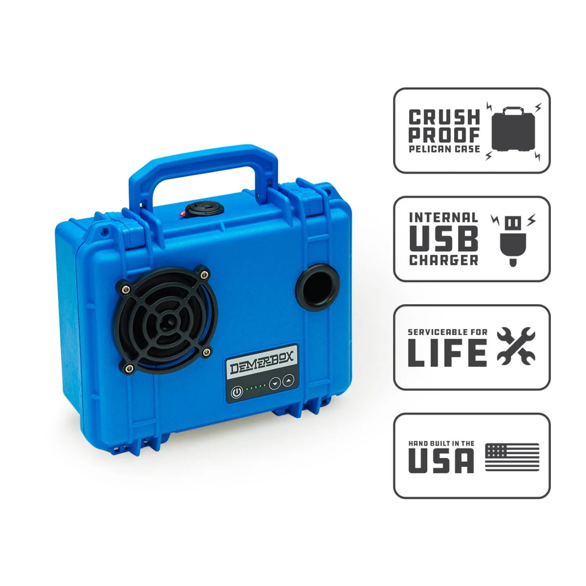 Blue Waterproof Rugged Outdoor Speaker with USB Charging W7600