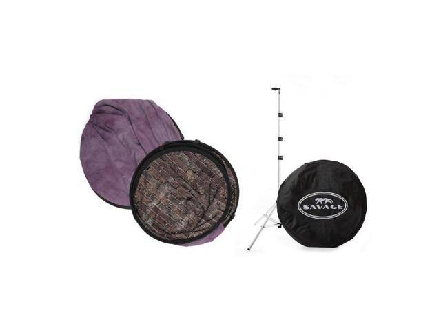 5x7 Collapsible Backdrop with 8 Aluminum Stand, Purple/Grunge Brick M298