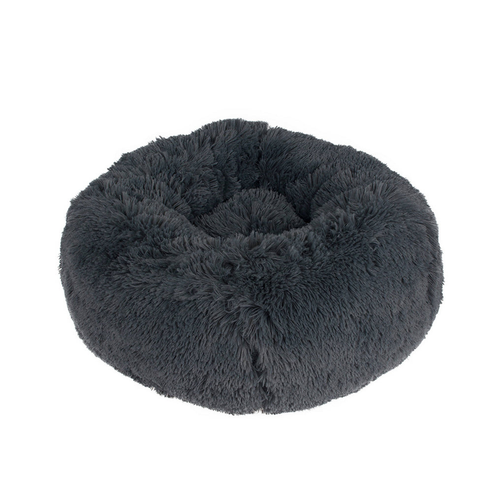 White Medium Round Fauxfur Pet Bed V69791