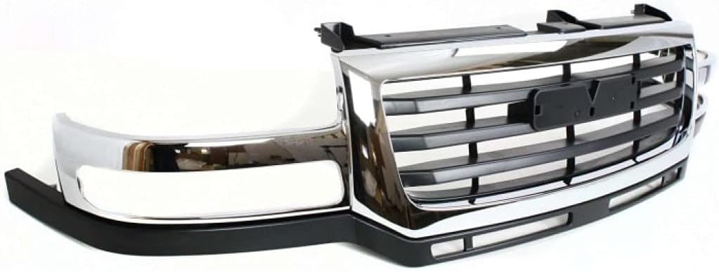 Chrome Shell Painted Black Insert Grille Assembly for 2007 GMC Sierra 2500 HD 3500 Classic O5165