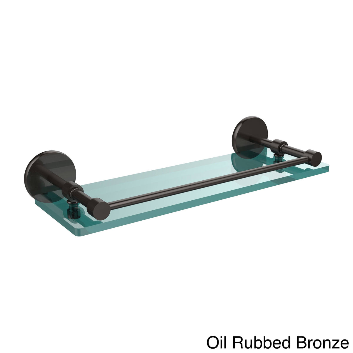 16 inch Tempered Glass Shelf with Gallery Rail, Oil Rubbed Bronze O934