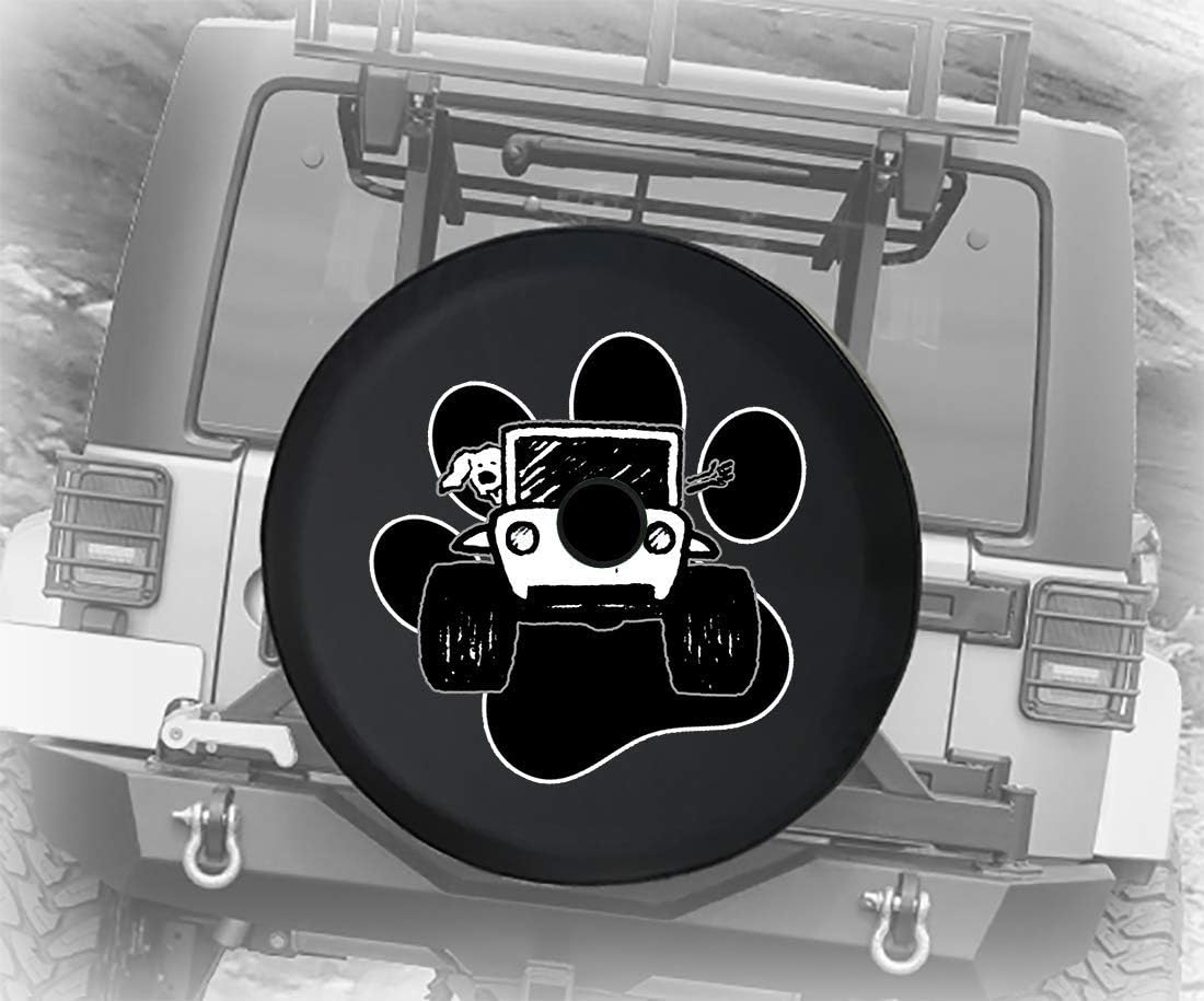 Black 33 Inch Spare Tire Cover with Backup Camera Hole Pack of 2 R926