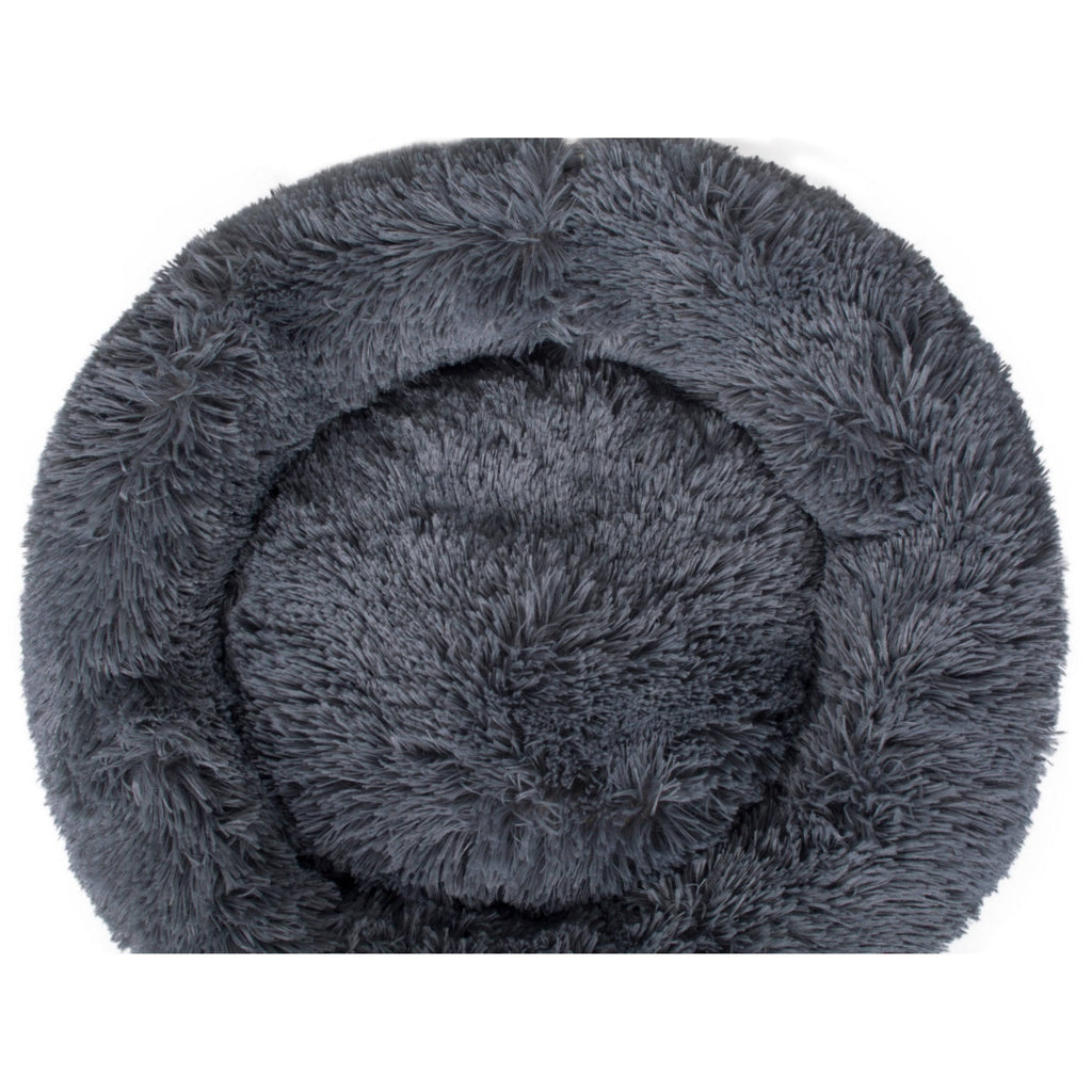 White Medium Round Fauxfur Pet Bed V69791