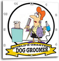 Funny Worlds Greatest Dog Groomer Wall Clock U931275
