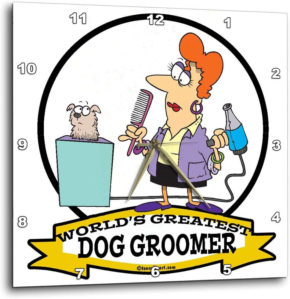 Funny Worlds Greatest Dog Groomer Wall Clock U931275
