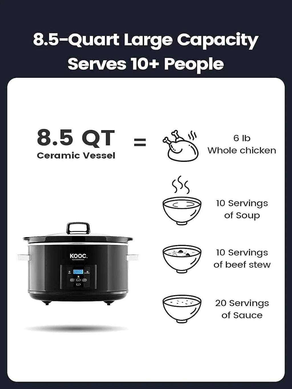 Programmable Slow Cooker 8.5-Quart with 30 Liners E68464