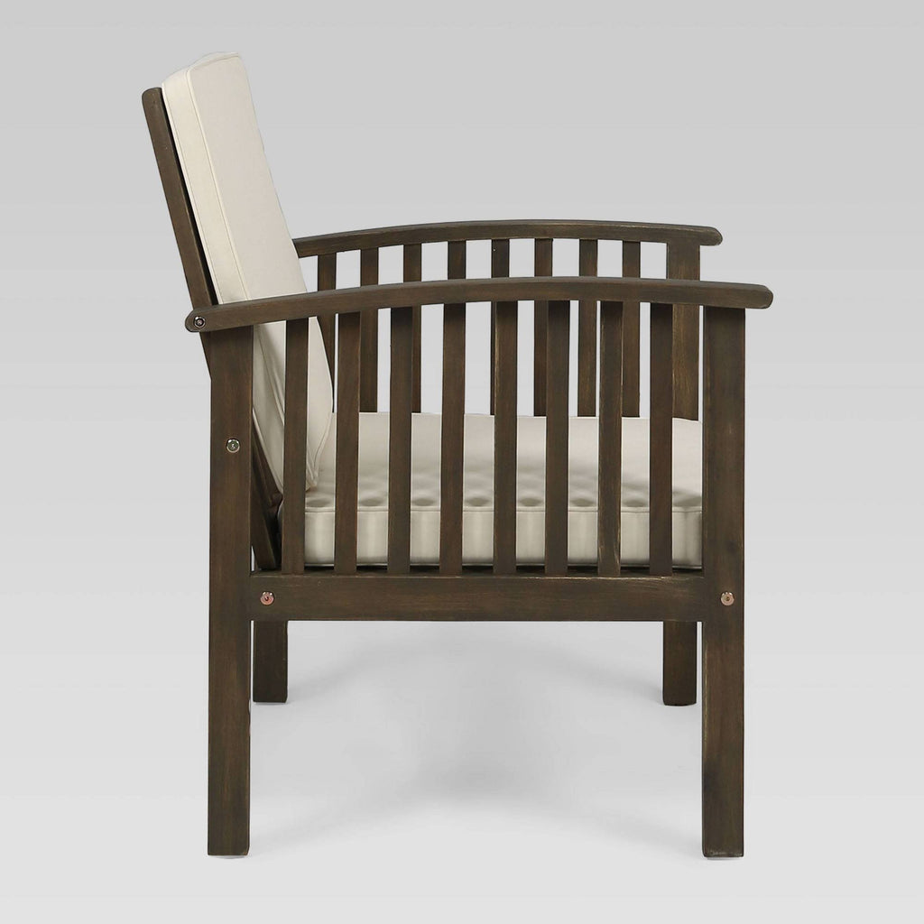 Gray Cream Acacia Wood Loveseat F793883