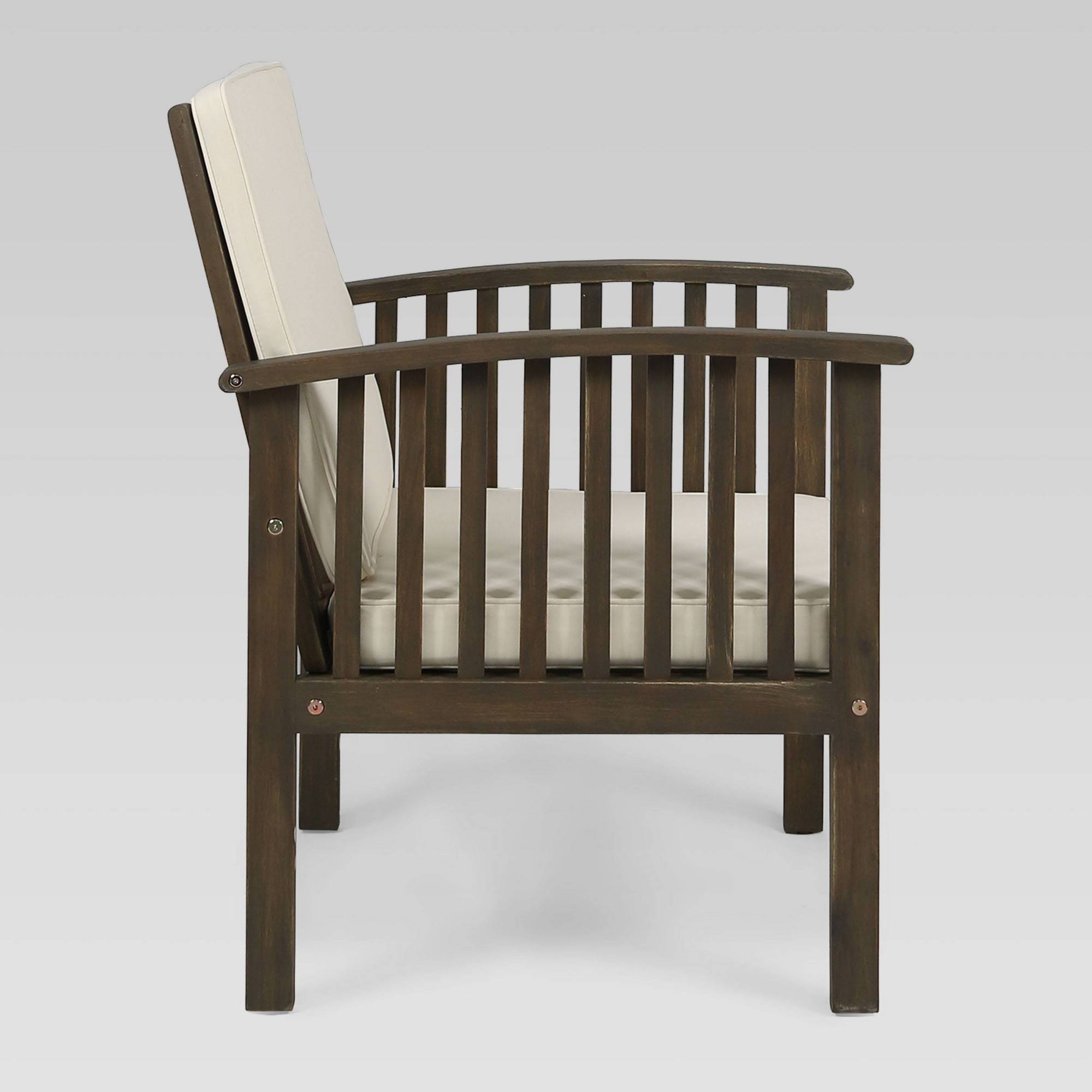 Gray Cream Acacia Wood Loveseat F793883