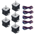 5pcs 42 Stepper Motor High Torque Stepping Motor 2 Phase 1.8 Degree 1.68A 40Ncm with 1 Meter Cable C877