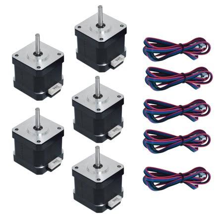 5pcs 42 Stepper Motor High Torque Stepping Motor 2 Phase 1.8 Degree 1.68A 40Ncm with 1 Meter Cable C877