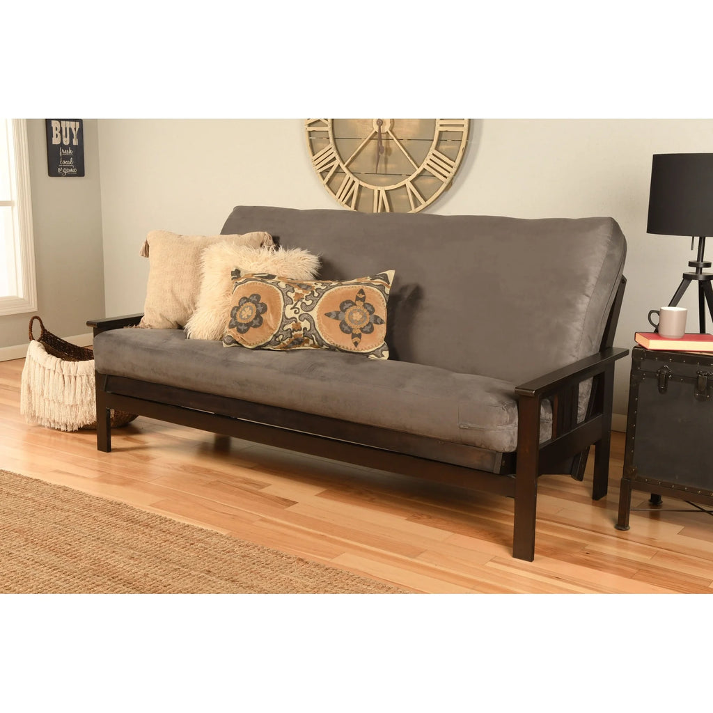 Espresso Finish Sofa with Removable Suede Mattress Cover O17745