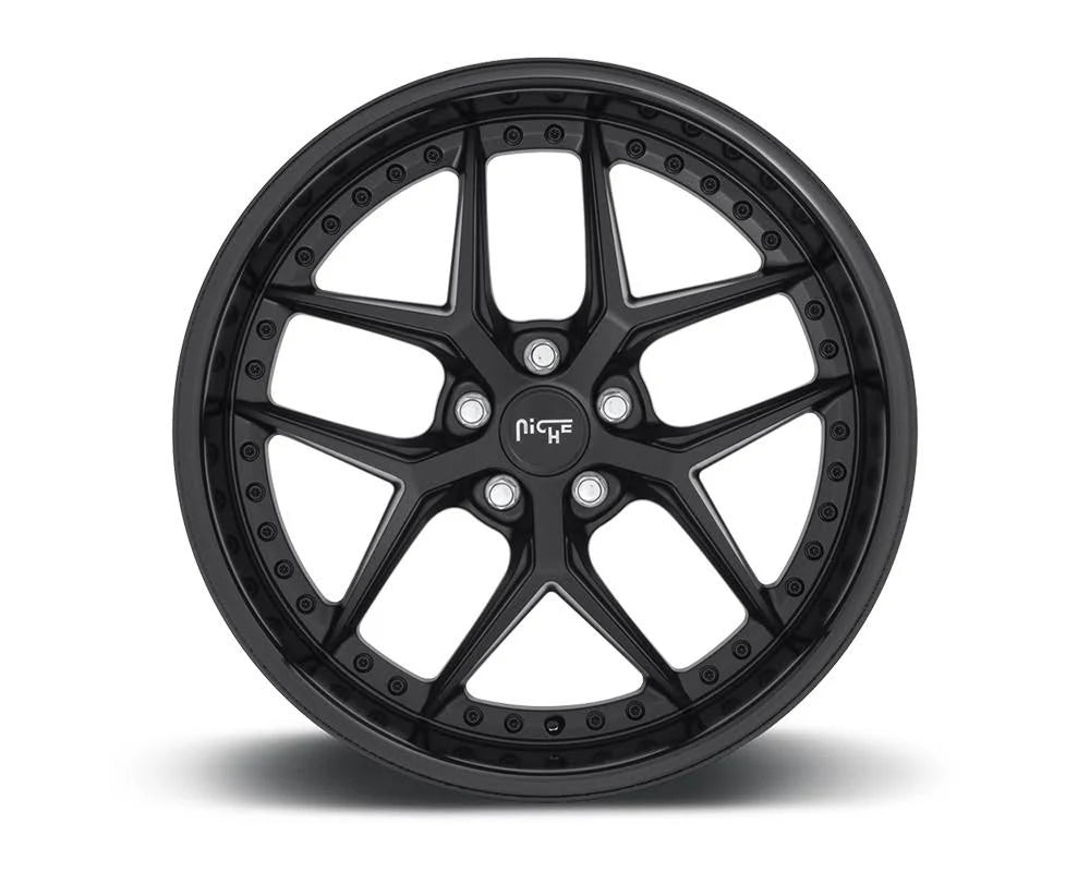 Satin Black w/ Gloss Black Lip 1-Piece Cast Wheel 20x9 5x120 35mm F531