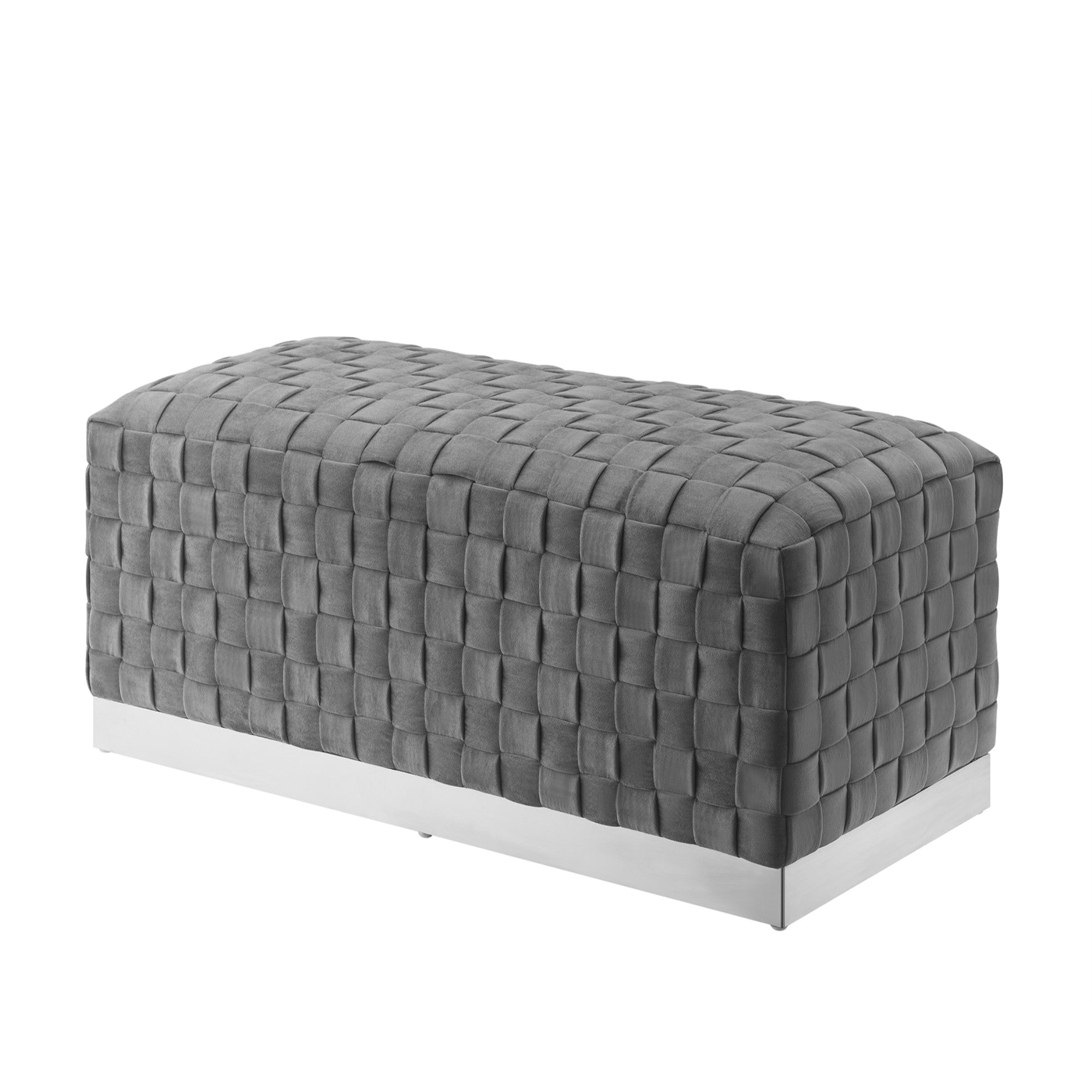 Gray & Silver Upholstered Bedroom Bench E564747