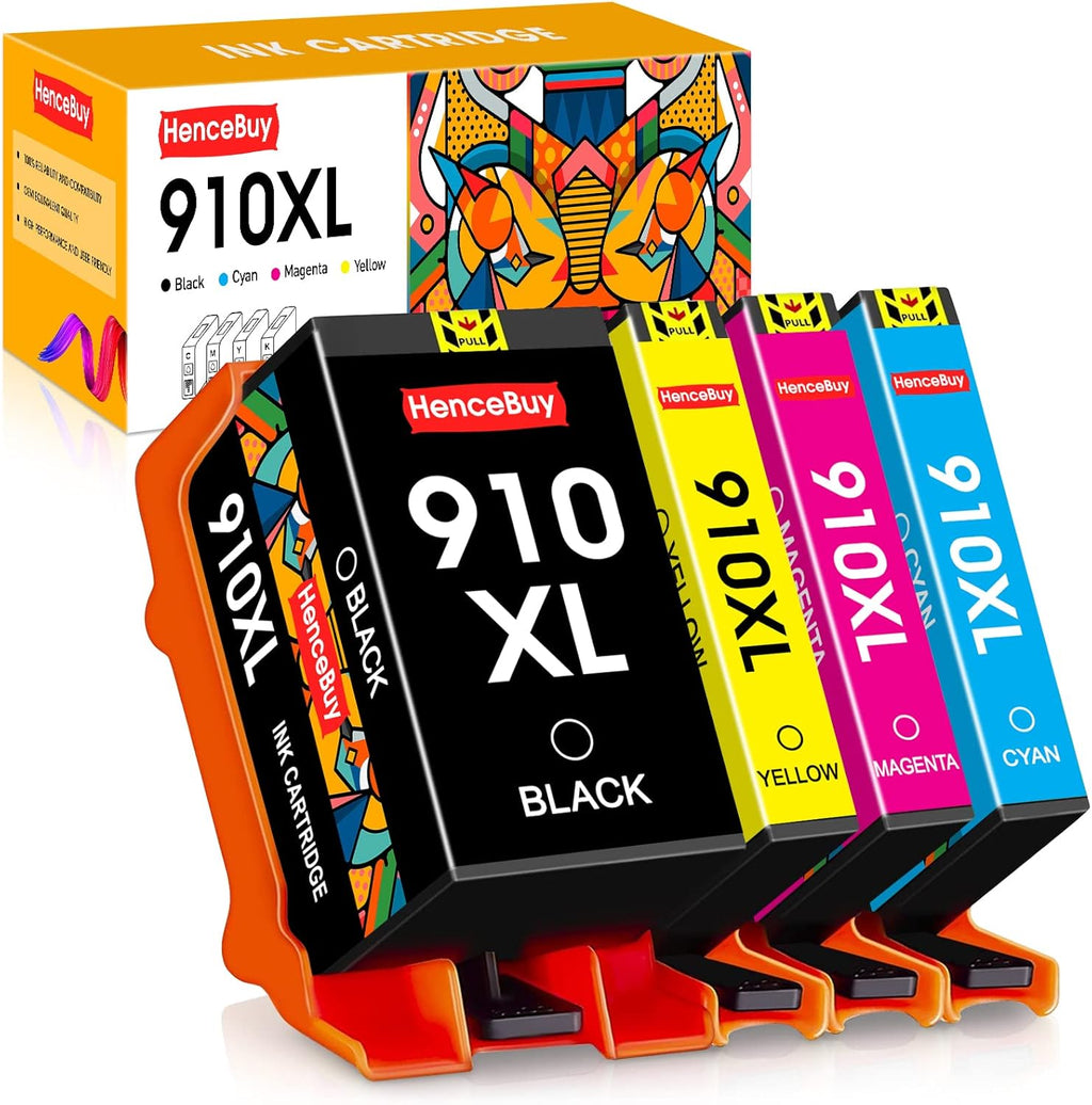 4 Pack BK/Y/M/C Ink Cartridges for HP 910XL Printer T573588