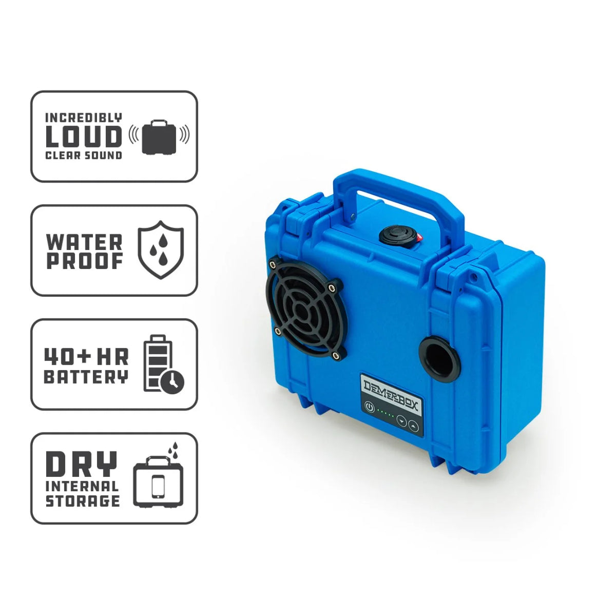 Blue Waterproof Rugged Outdoor Speaker with USB Charging W7600
