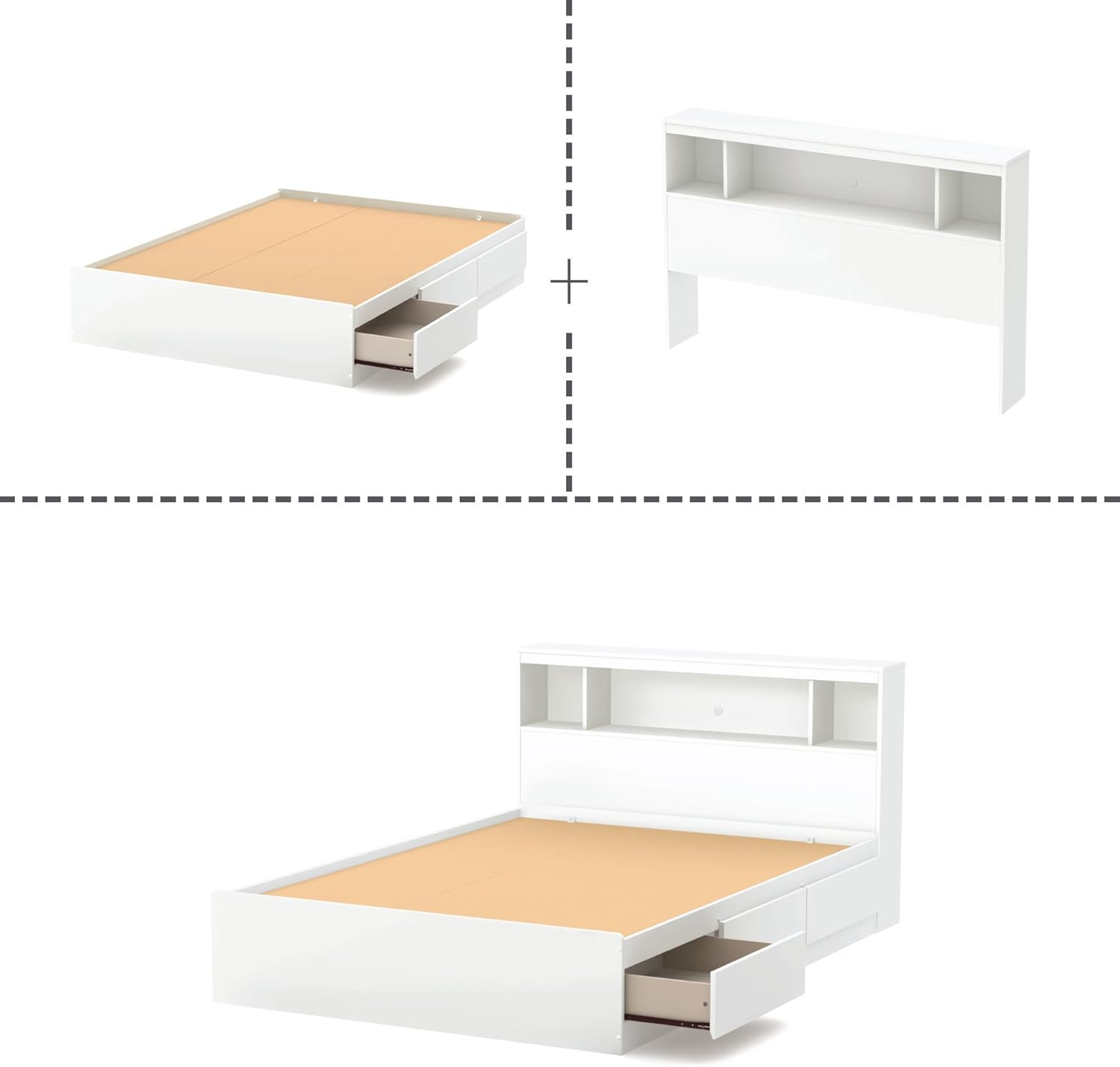 Full Mates Bed With Bookcase Headboard M22462