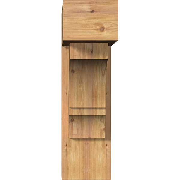 7 1/2x22W x 22x22D x 26x22H Smooth Bracket with Offset Brace, Western Red Cedar M470