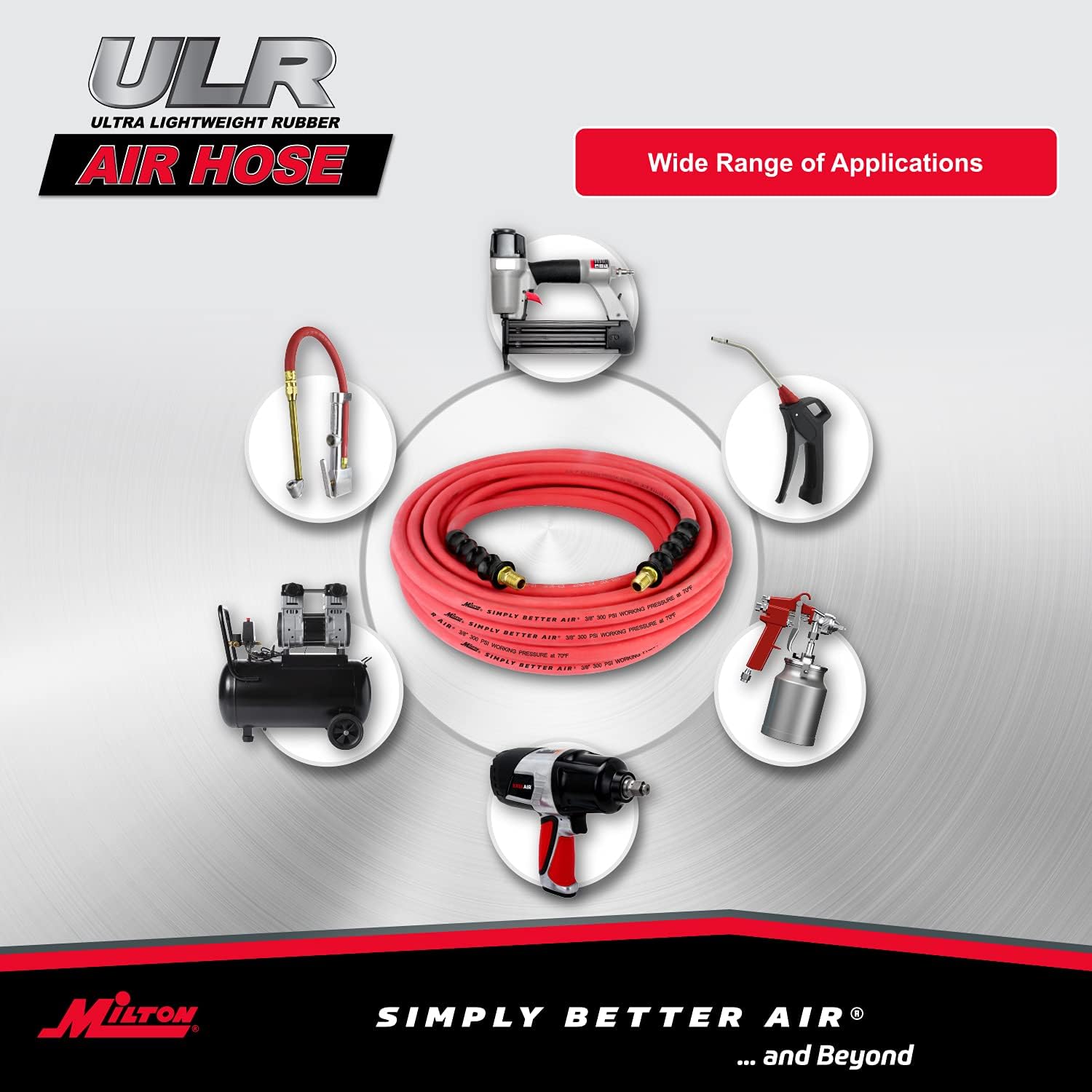 50 ft. x 3/8 ID Ultra Lightweight Rubber Air Hose, Pack of 2 B9214