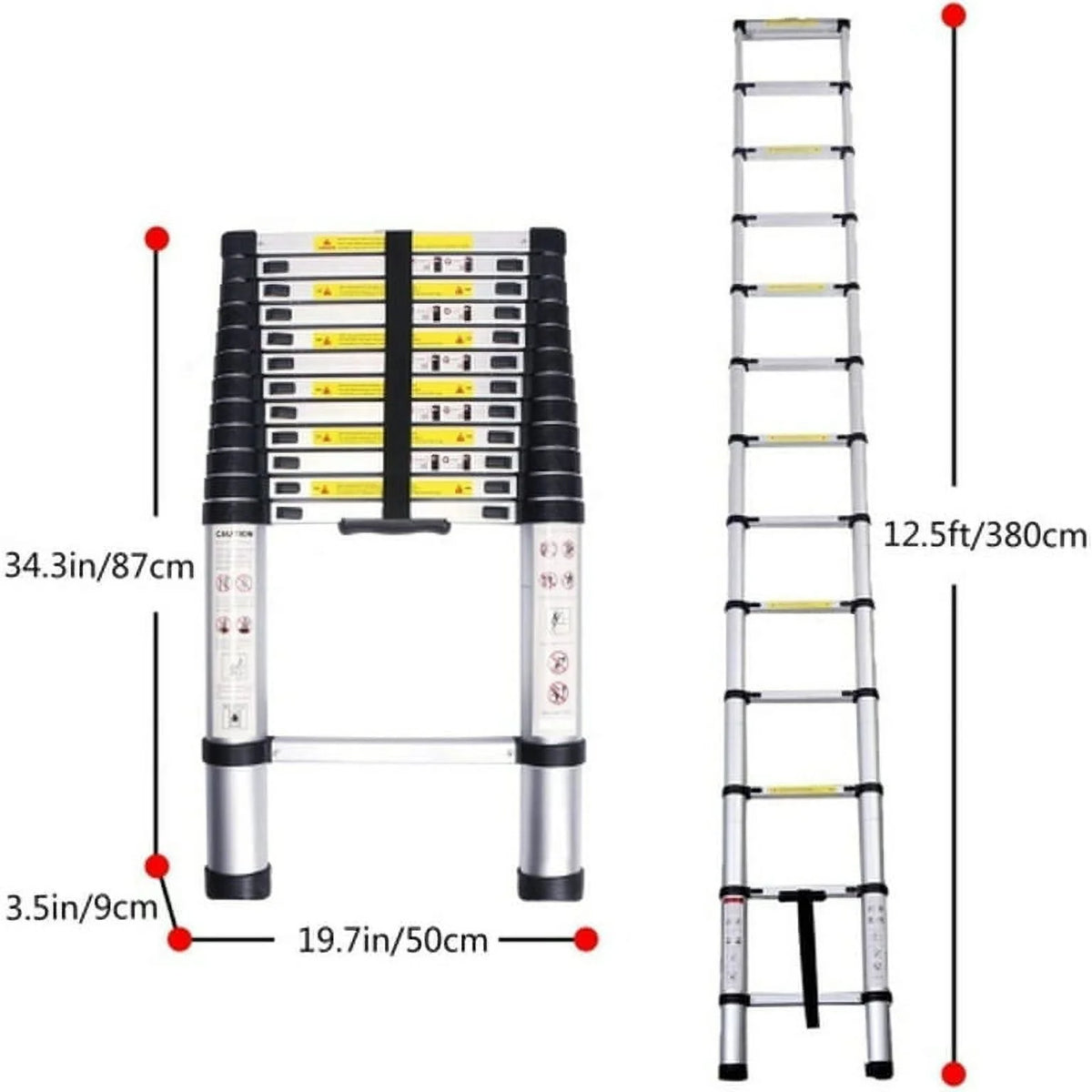 12.5FT Aluminum Telescoping Ladder J301