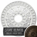 18x22OD x 3 1/2x22ID x 1 3/8x22P Hand-Painted Stone Hearth Crackle Ceiling Medallion U49128