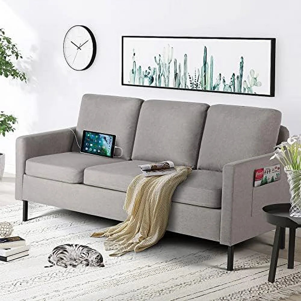 Light Grey 3 Seat Sectional Sofa A318
