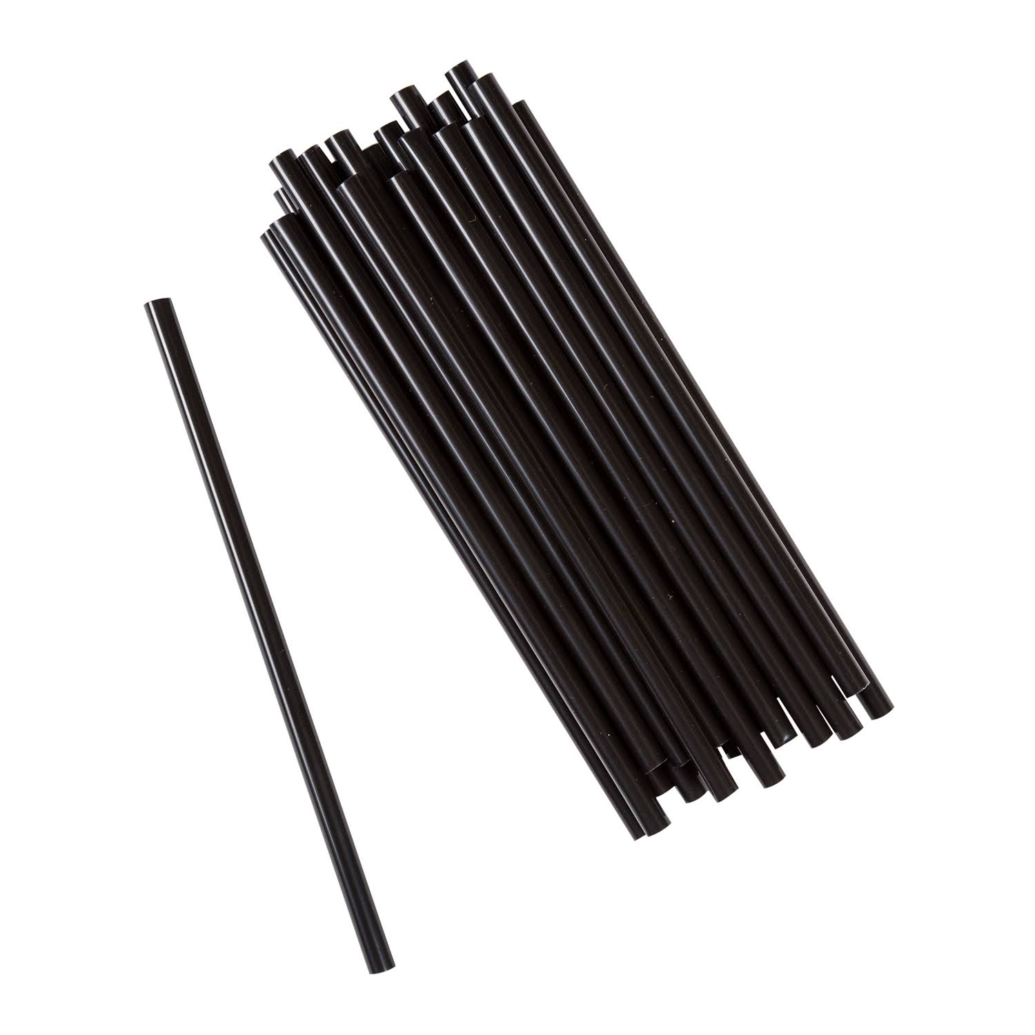 Black Unwrapped Straws, Case of 12,000 D9324