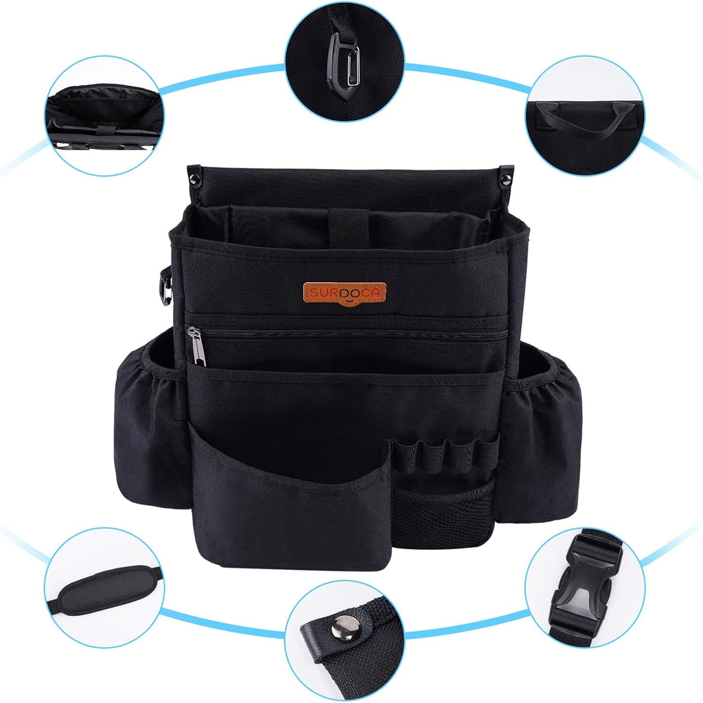 Black Car Front Seat Organizer with Adjustable Shoulder Strap V197513