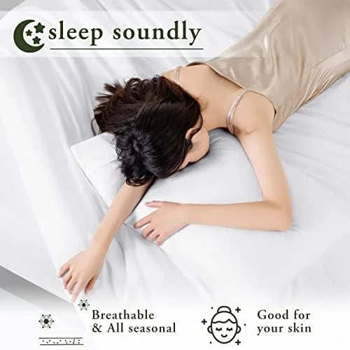 Queen Size 100% Egyptian Cotton 4 Piece Bed Sheet Set, White R543
