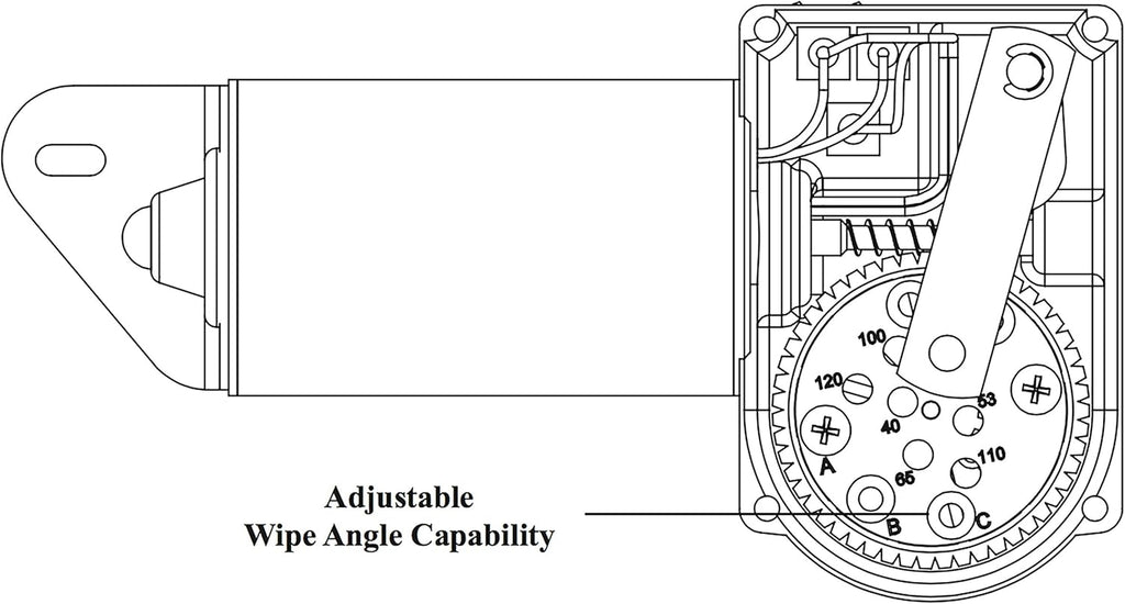 Wiper Motor, 1.5" Shaft, 12V, Two-Speed Switch Installed X279023