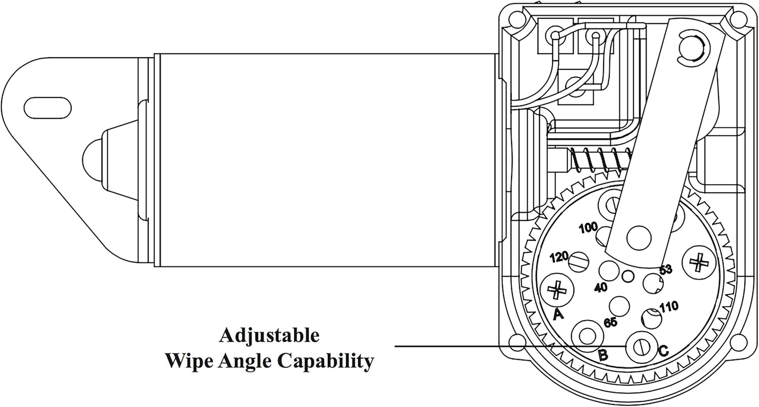Wiper Motor, 1.5" Shaft, 12V, Two-Speed Switch Installed X279023