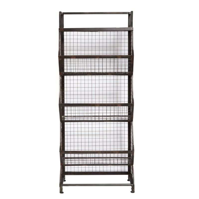 Metal Etagere in Iron and Rustic S571