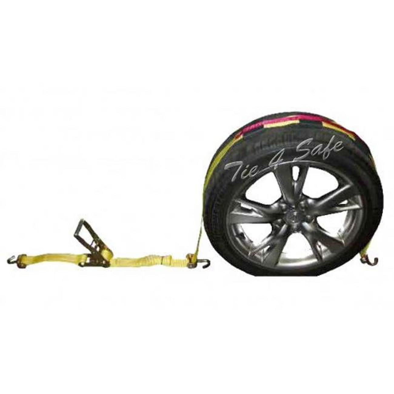2 in. x 10 ft. Car Tie Downs with Swivel Hooks, Ratchet Buckle & Tire Grip - Yellow, 8 Piece M584164