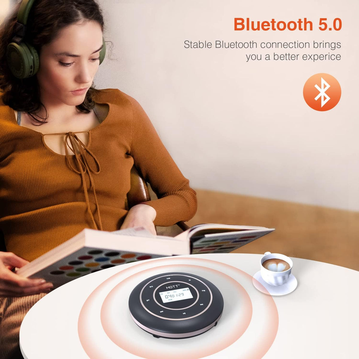 Portable CD Player with Bluetooth and FM Transmitter M722