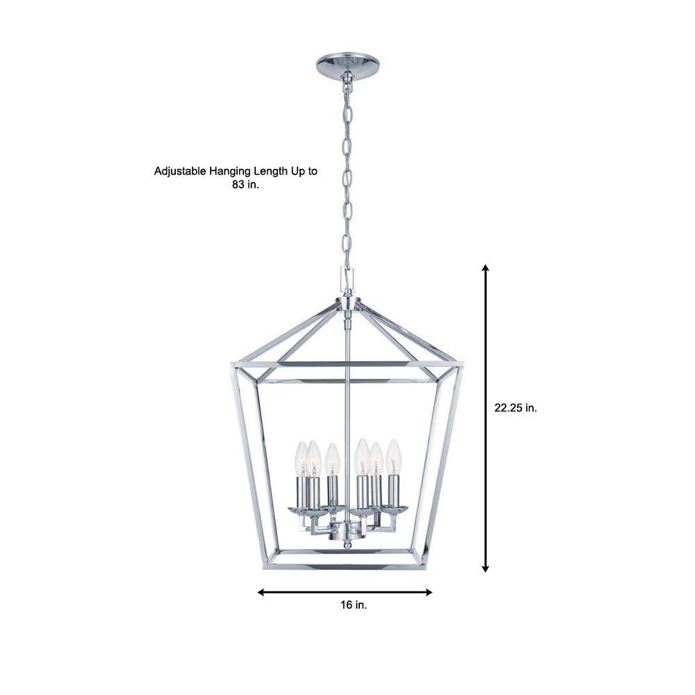 Polished Chrome Caged Chandelier L443009
