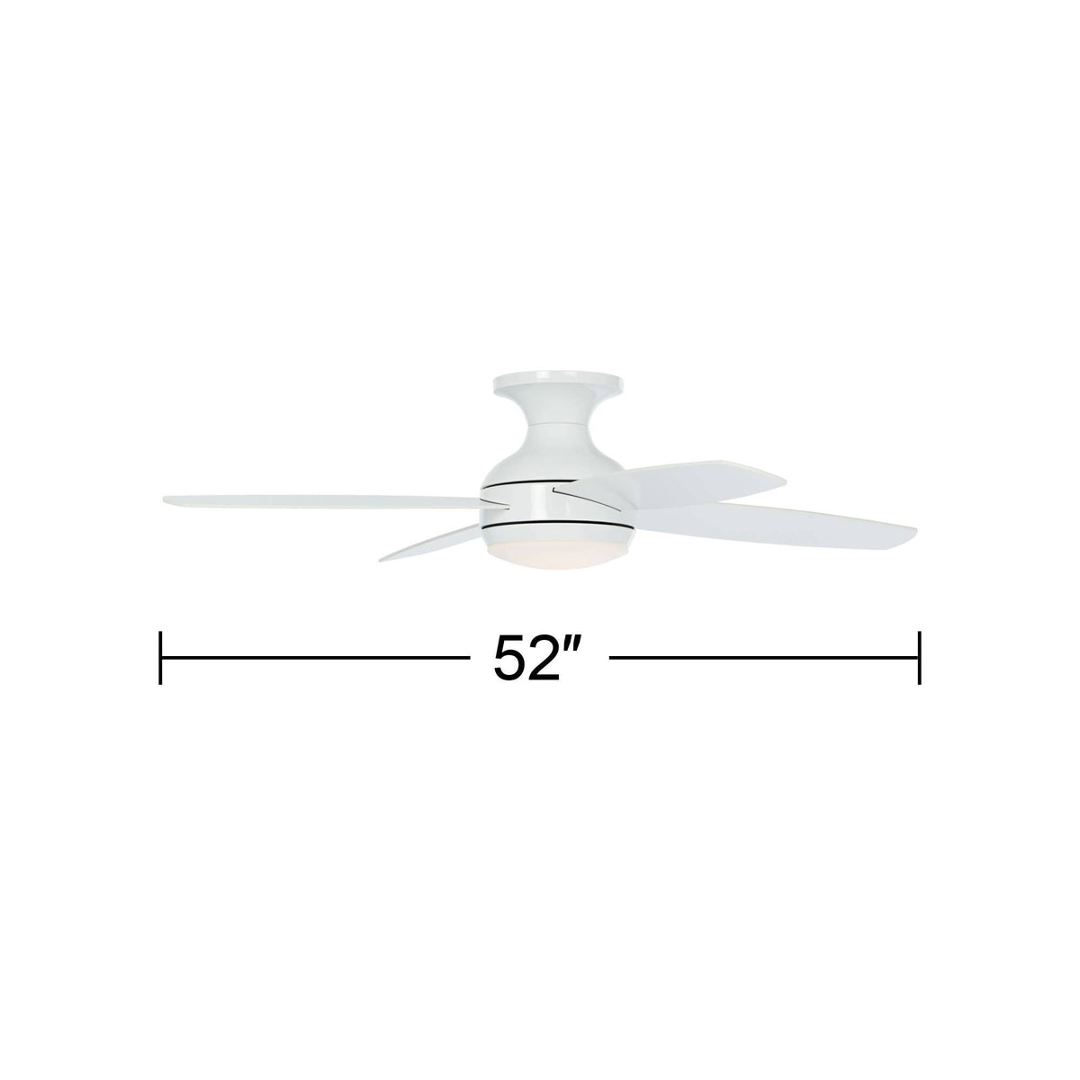 White Opal Glass LED Ceiling Fan with Remote Control R854