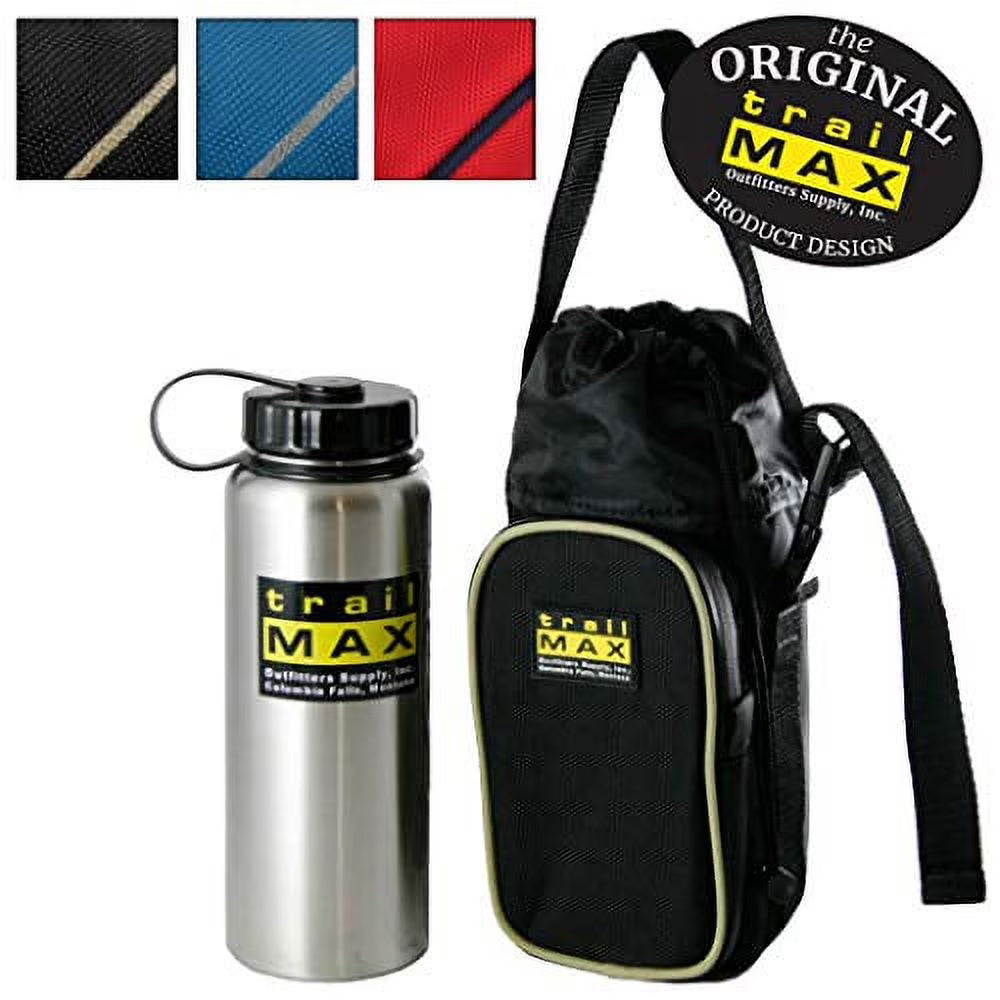 Black & Sand Insulated Padded Saddlebag with 1-Liter Stainless Steel Water Bottle H13143