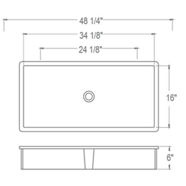 White Solid Surface Rectangular Undermount Lavatory C1095