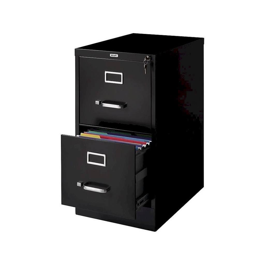 22 2-Drawer Letter Size Black Vertical File Cabinet G8789