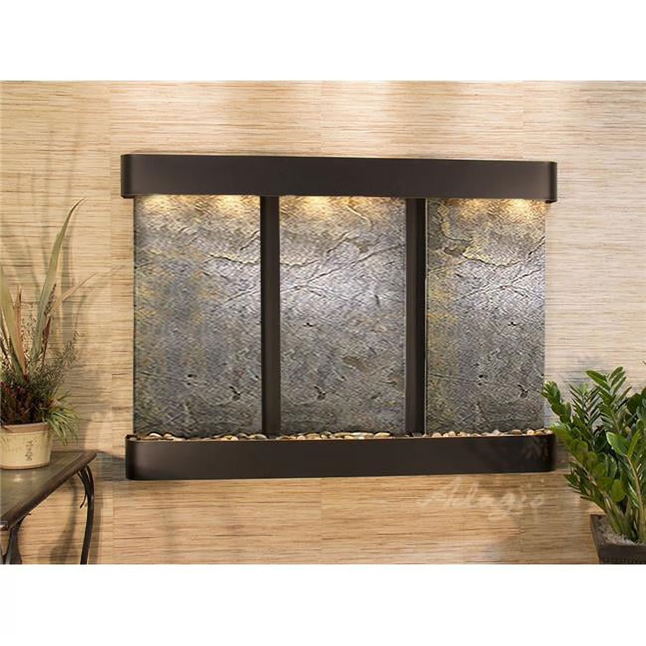 Blackened Copper-Green Featherstone Round Wall Fountain C6372