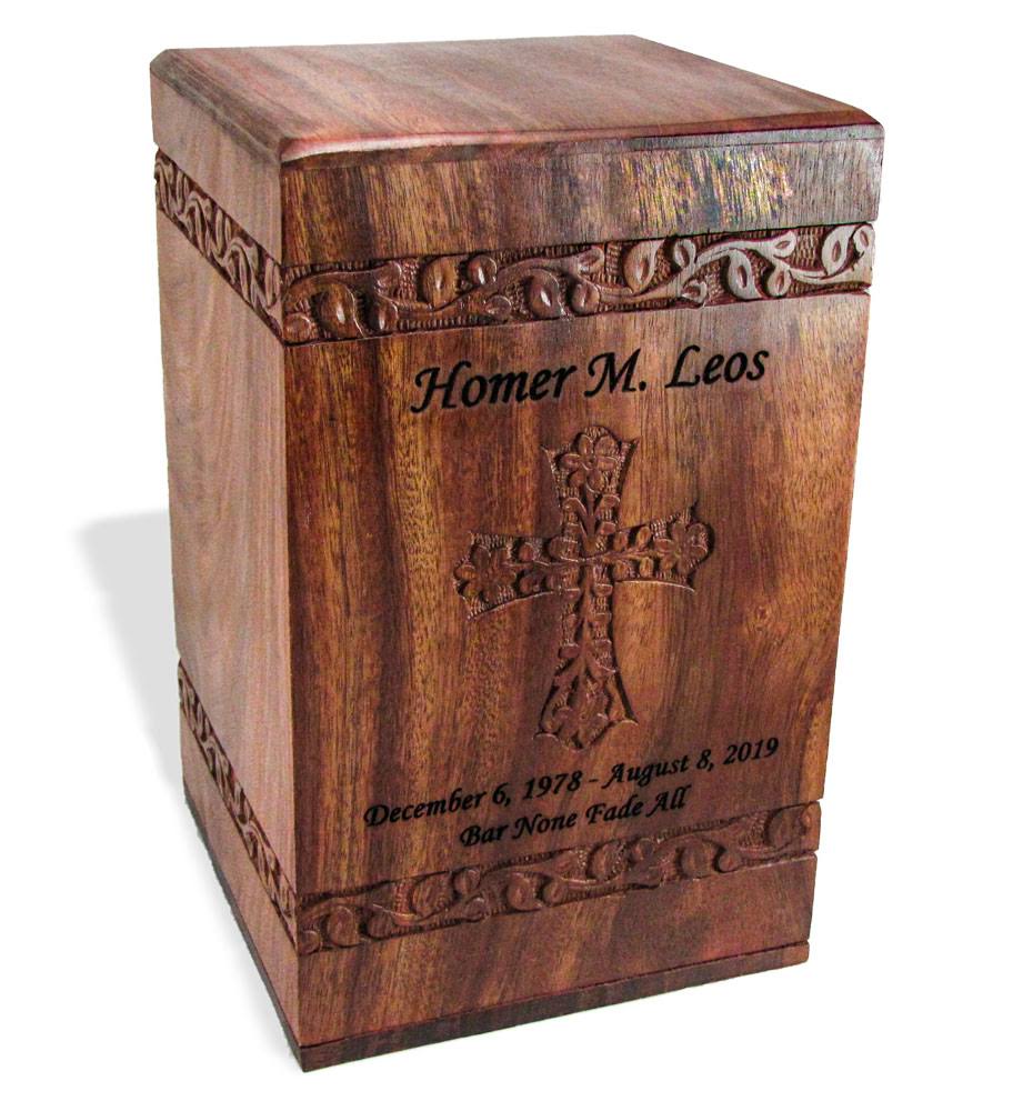 Hand-Carved Solid Rosewood Cremation Urn G409588