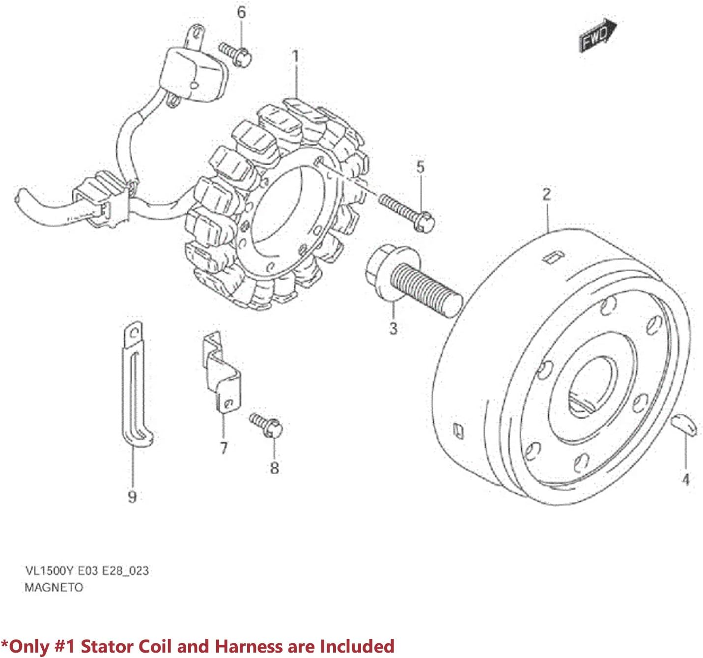 Stator Assy Magneto Generator Coil Pack of 2 P585988