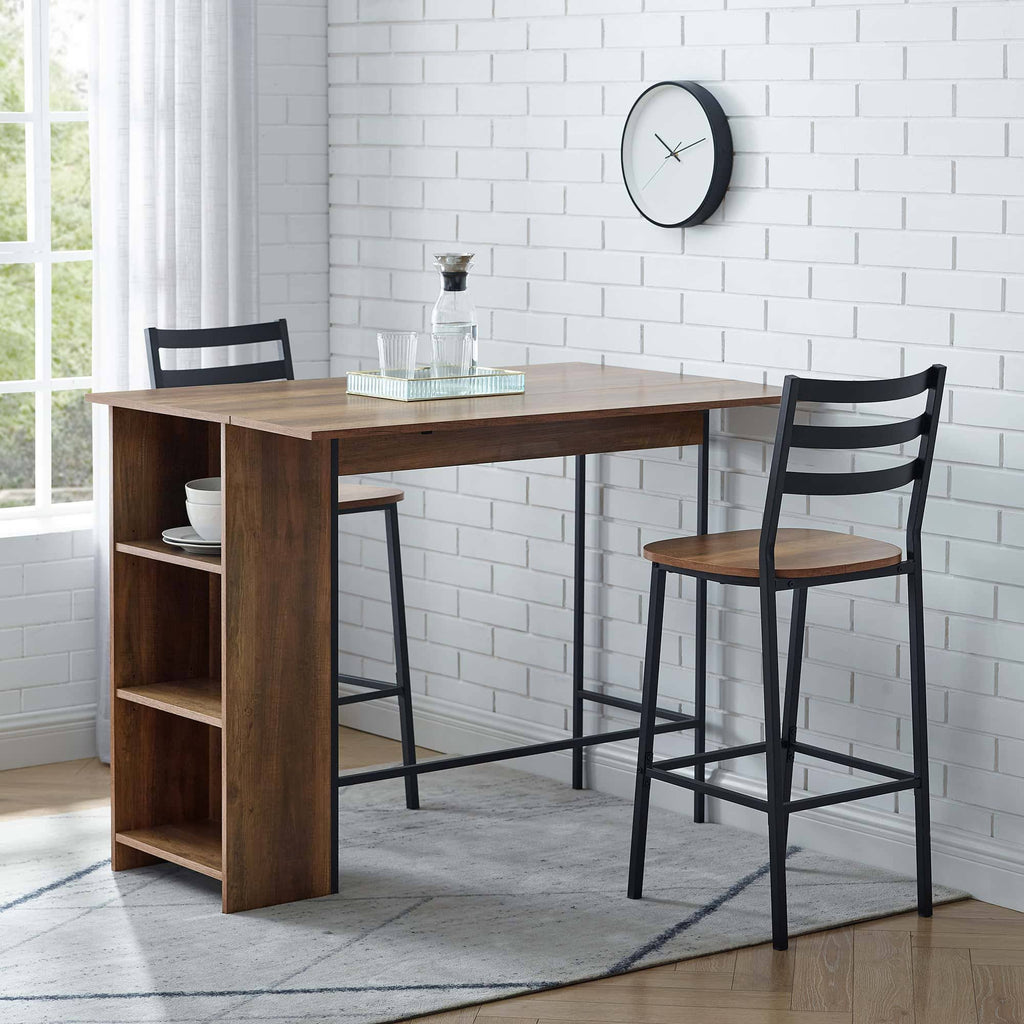 3 Piece Drop Leaf Counter Table Set H96905