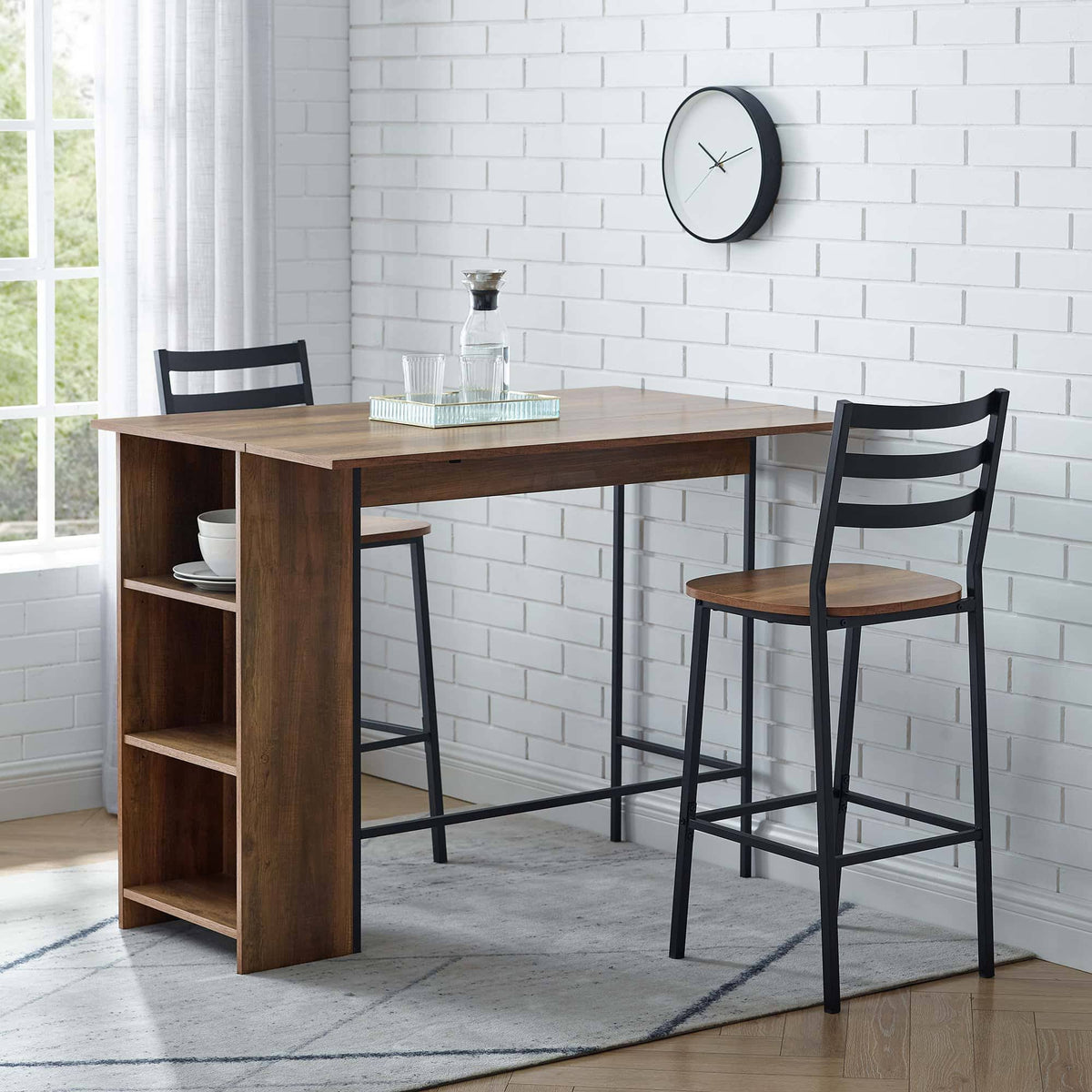 3 Piece Drop Leaf Counter Table Set H96905