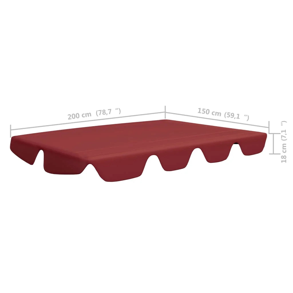 Replacement Canopy for Garden Swing Wine Red 74"x43.3" V493583