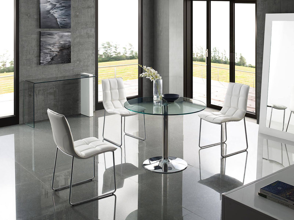 Chrome Clear Glass Dining Table E943