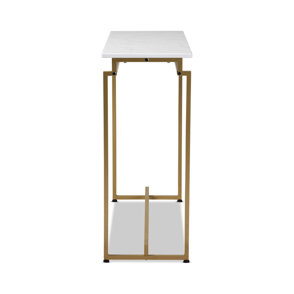 Gold Faux Marble Console Table E92430
