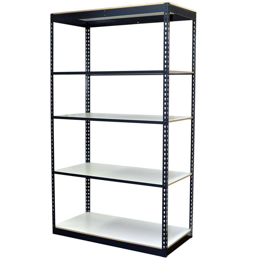 5 Shelves White Laminated Board Boltless Office Shelving H913570