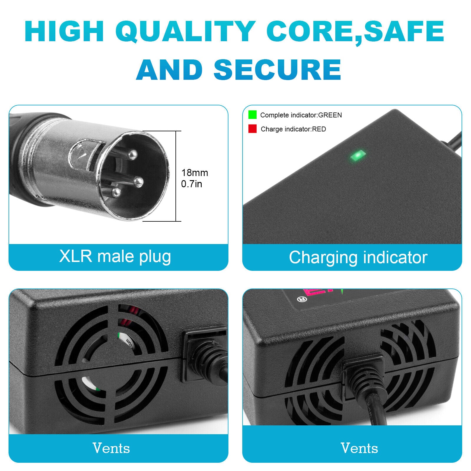 54.6V 2A Charger for 48 Volt Li-Ion Battery Pack Electric Bike B83461